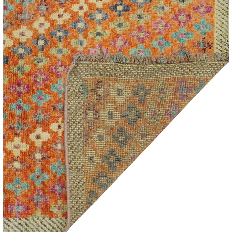 Balochi Aiman Rust/Grey Rug - 3'5" x 5'1"