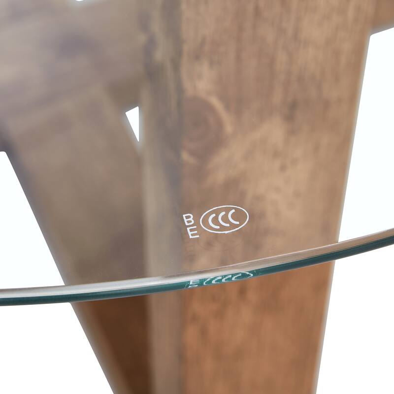 Modern Round Coffee Tables with Tempered Glass Tabletop