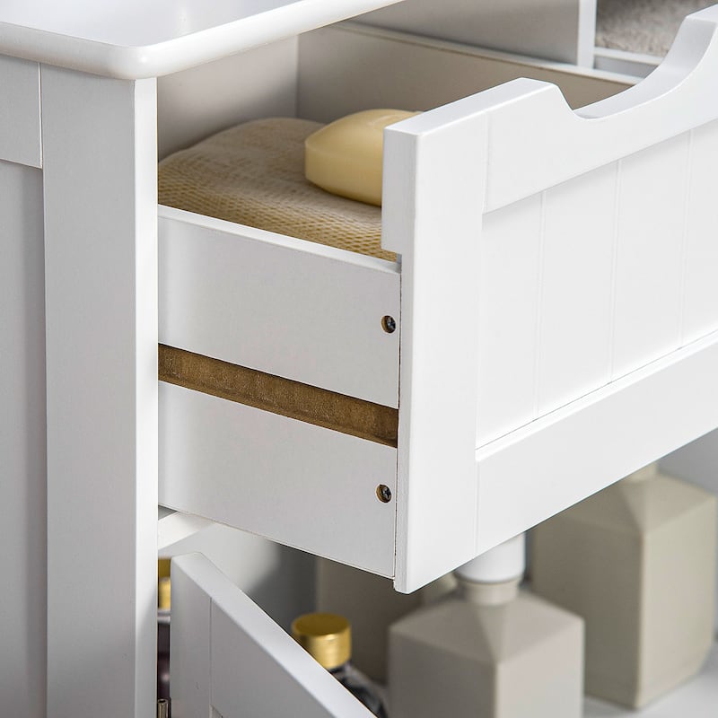 kleankin Freestanding Bathroom Storage Cabinet, Floor Cupboard with 2 Drawers, Adjustable Shelf
