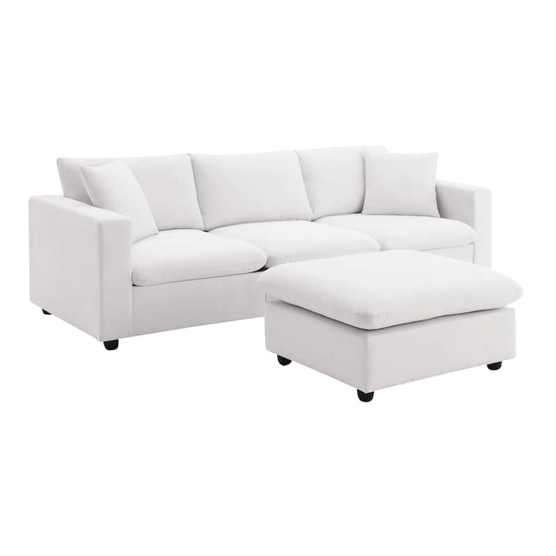 Modern Indoor Convertible Sectional Sofa L-Shaped Cloud Couch Set