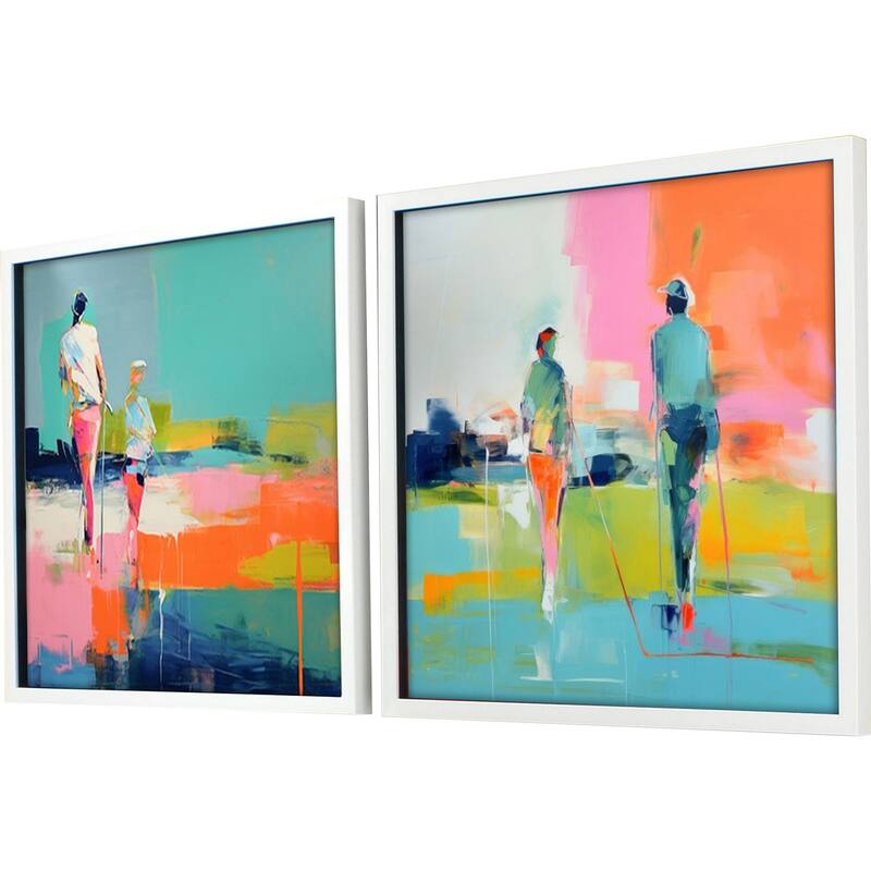 Golf Players II S/2 Framed Art Giclee Under Glass
