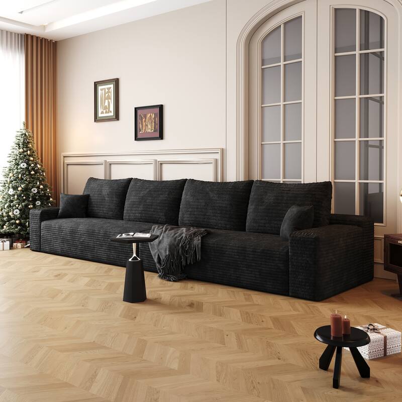 140" Cloud Sectional Couch with Deep Seat, No Assembly Required