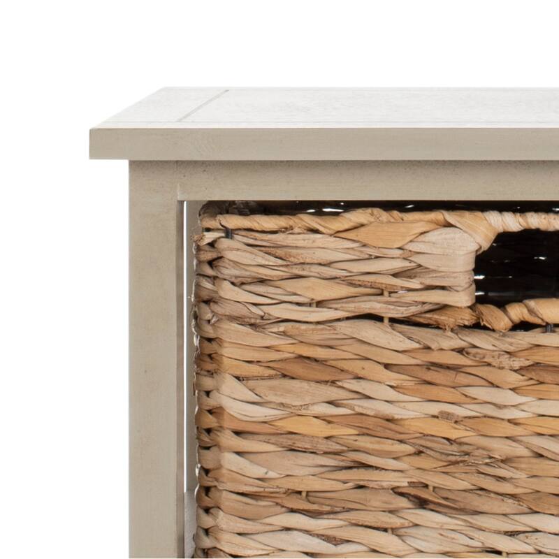 SAFAVIEH Evaline Distressed Black 3 Wicker Basket Storage Unit - 17.3" x 13.4" x 29.5" - 17Wx13Dx30H