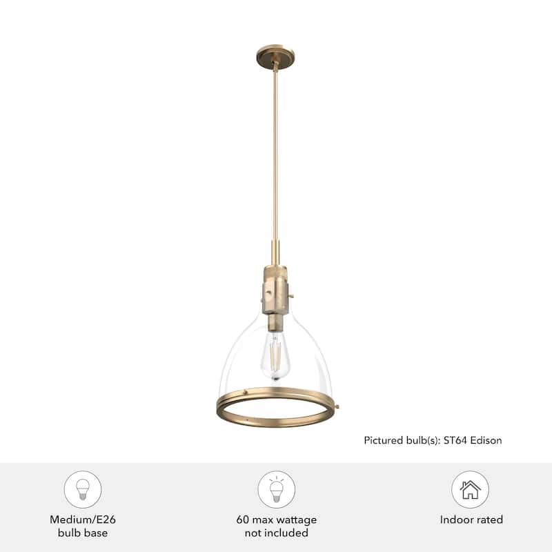 Hunter 13" Van Nuys 1 Light Pendant - Kitchen Island, Dining Room - Industrial, Modern, Transitional