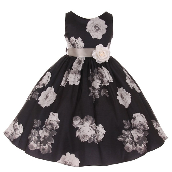 ladies black floral dress