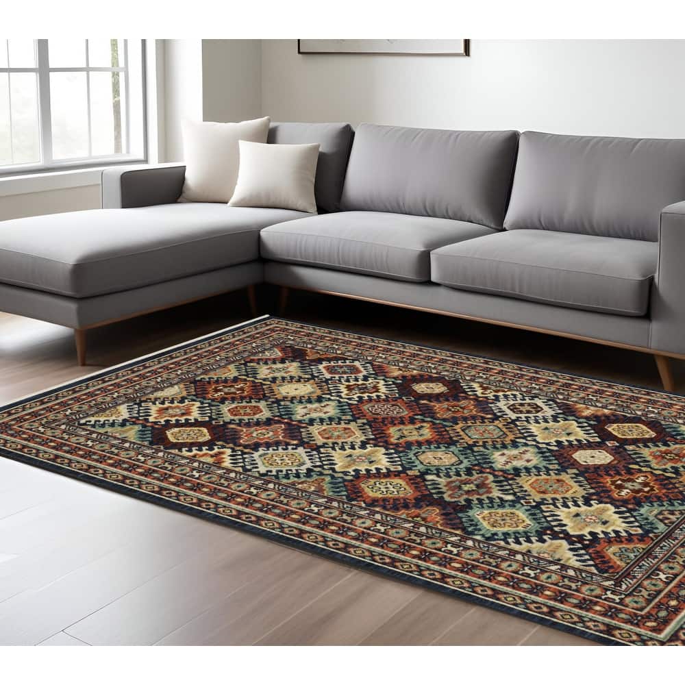 HomeRoots Oriental Traditional Rectangle Area Rug