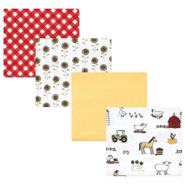 slide 1 of 1, Hudson Baby Infant Girl Cotton Flannel Receiving Blankets, Girl Farm, One Size - Girl Farm - One Size One Size - Girl Farm