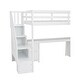preview thumbnail 19 of 17, White Twin Size Solid Wood Loft Bed with Built-in Desk and Drawers