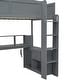 preview thumbnail 22 of 22, Gaming Loft Bed, Wood Loft Bed Frame with Built-in Desk, Multi-Storage Shelves, LED, Charging Station, Cabinets