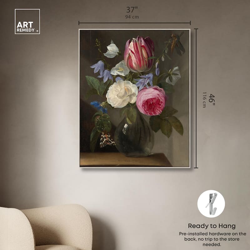 Roses and a Tulip Canvas by Art Remedy