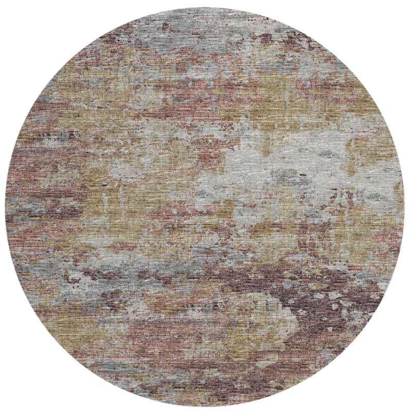 Indoor/ Outdoor Accord Modern Brushstrokes Polyester Washable Rug New