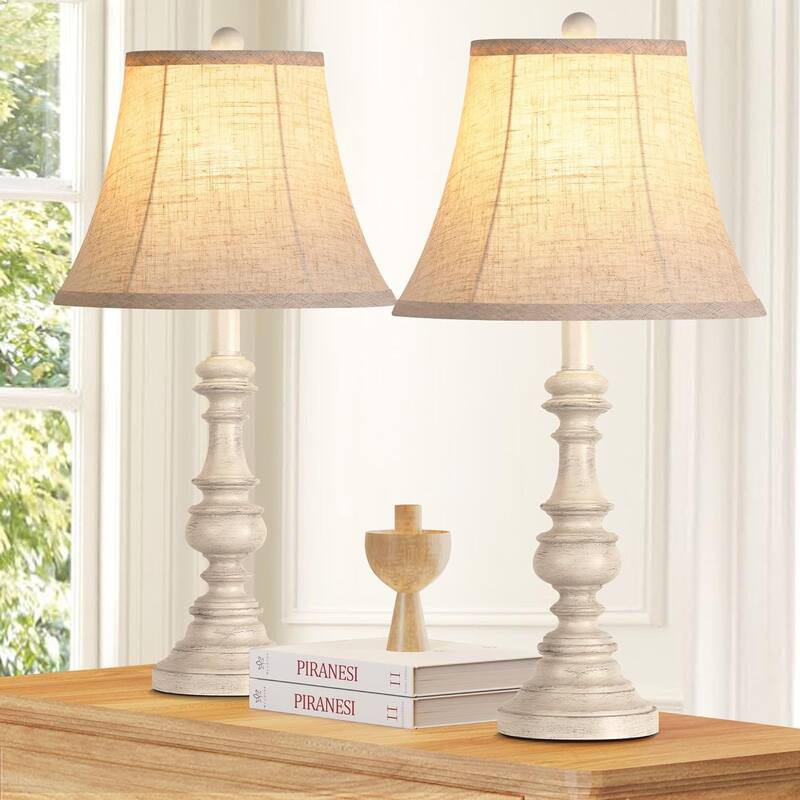 Table Lamp Set of 2,Rustic Farmhouse Bedside Lamps Nightstand