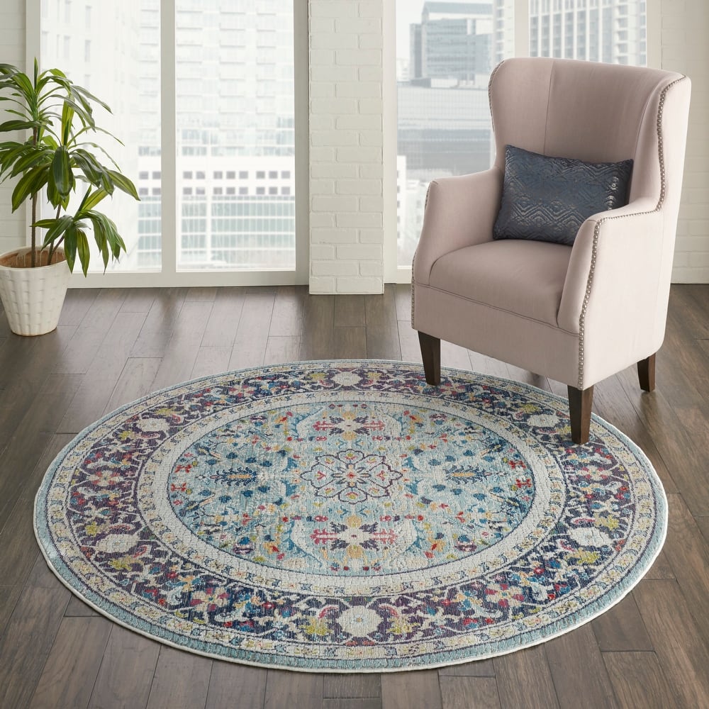 Nourison Global Vintage Vintage Modern Teal/Multicolor Persian Area Rug