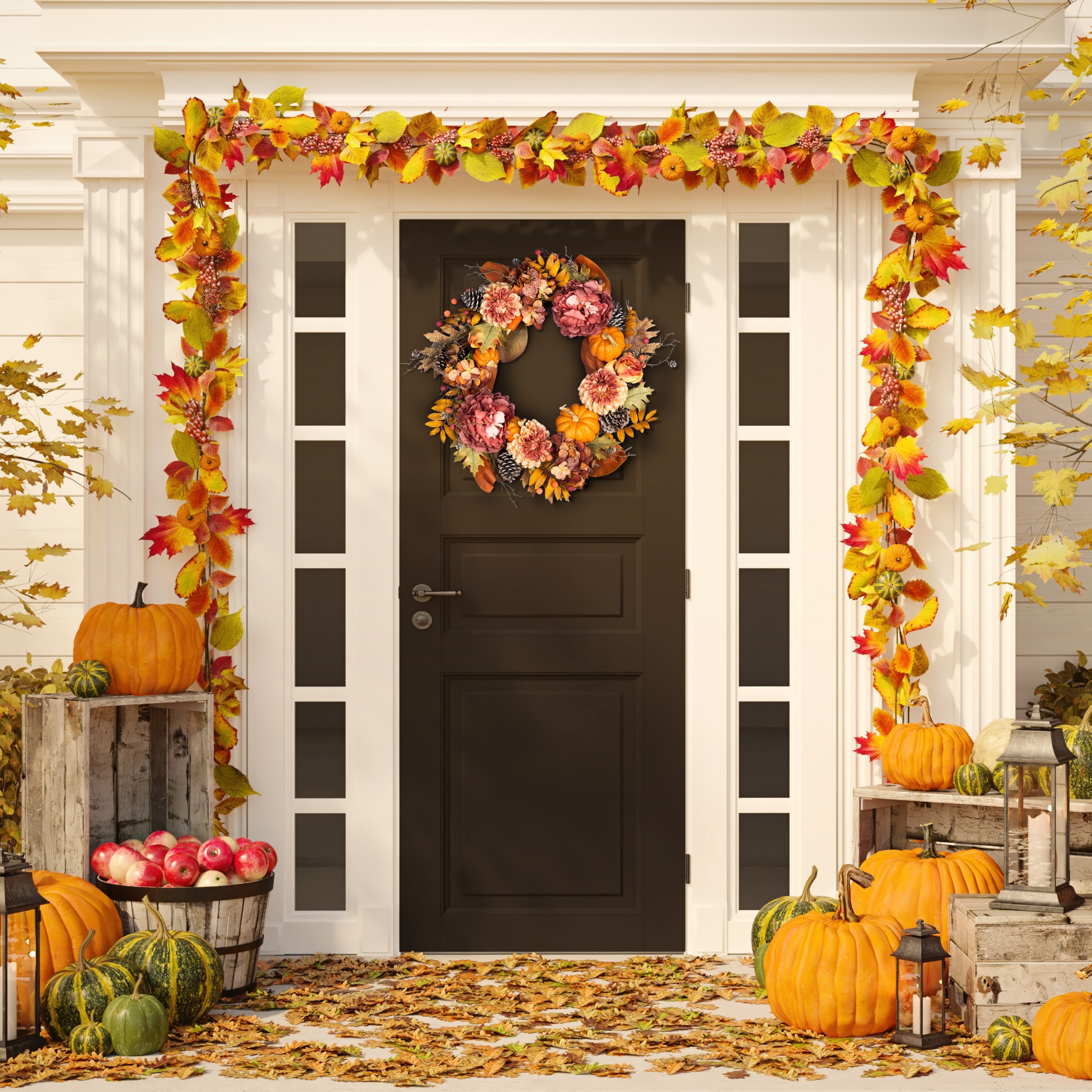SAFAVIEH Lilea Rustic Plastic Wreath, Multi - 28Wx28Dx8H