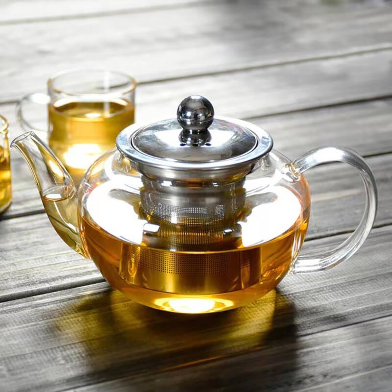 Borosilicate Glass 20.3 fl oz Teapot w/ Stainless Steel Strainer - 20.29 fl oz