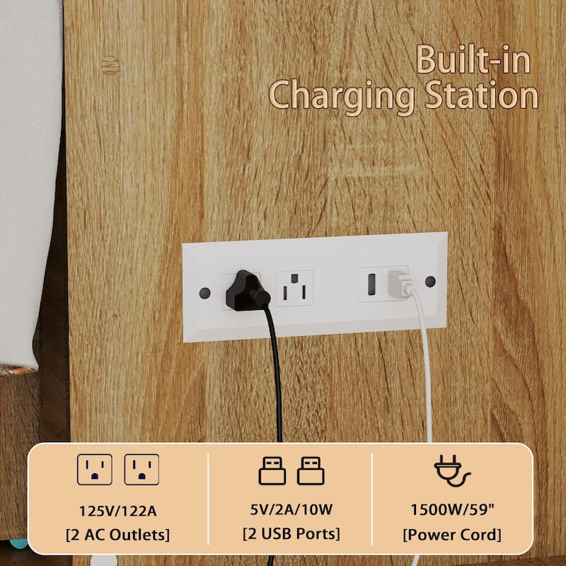 Full Size Murphy Bed with USB Port and a Large Drawer
