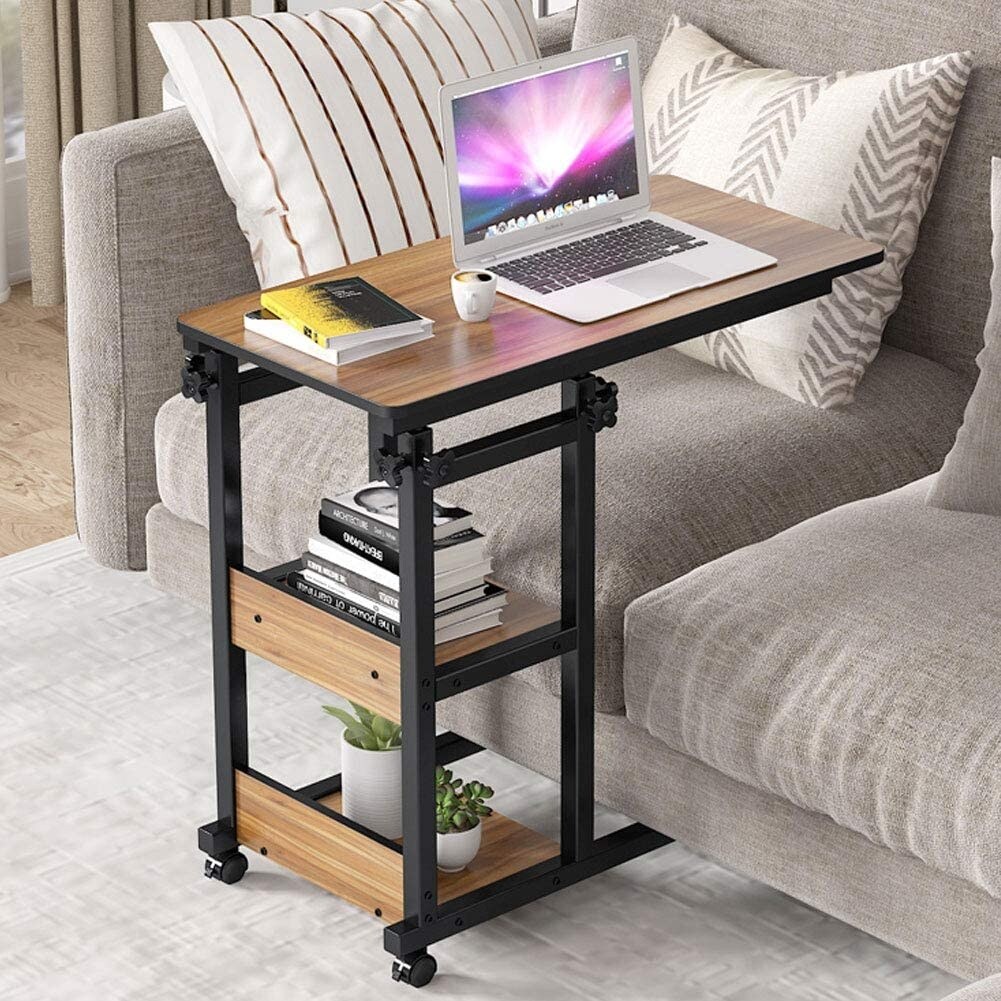 Rolling adjustable c table top
