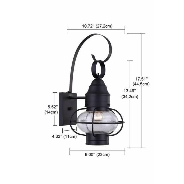 2 Pack 1- Light Outdoor Wall Lantern Light Set - 9"x10.72"x17.51"