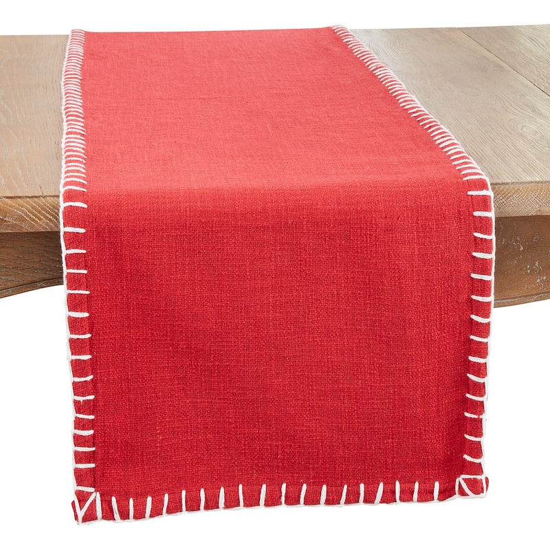 Handcrafted Comfort Chunky Whip Stitch Table Runner - 16"x72" - Red.