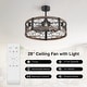 preview thumbnail 101 of 105, Caged Ceiling Fan with Light and Remote, 11.8–28 Inch Low Profile Fandelier, 6-Speed Quiet DC Motor, Black/Satin Nickel
