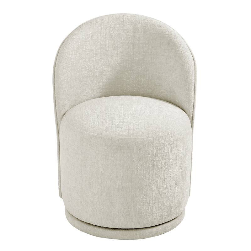 Upholstered Swivel Dining Chair Armless Barrel Chair