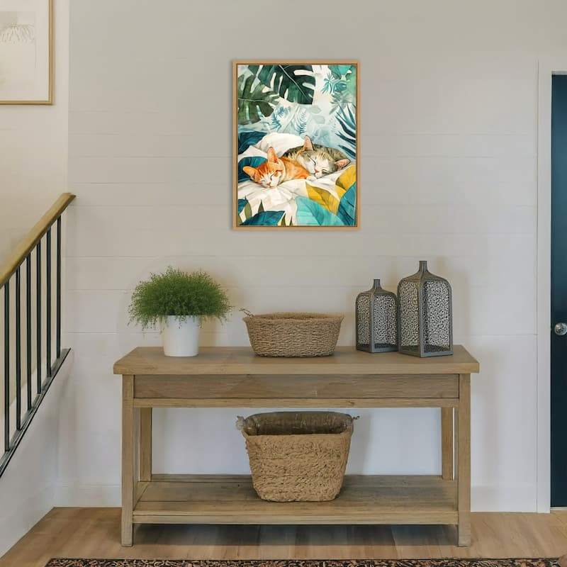 Cats Lives Napping by Justyna Jaszke Framed Canvas Wall Art