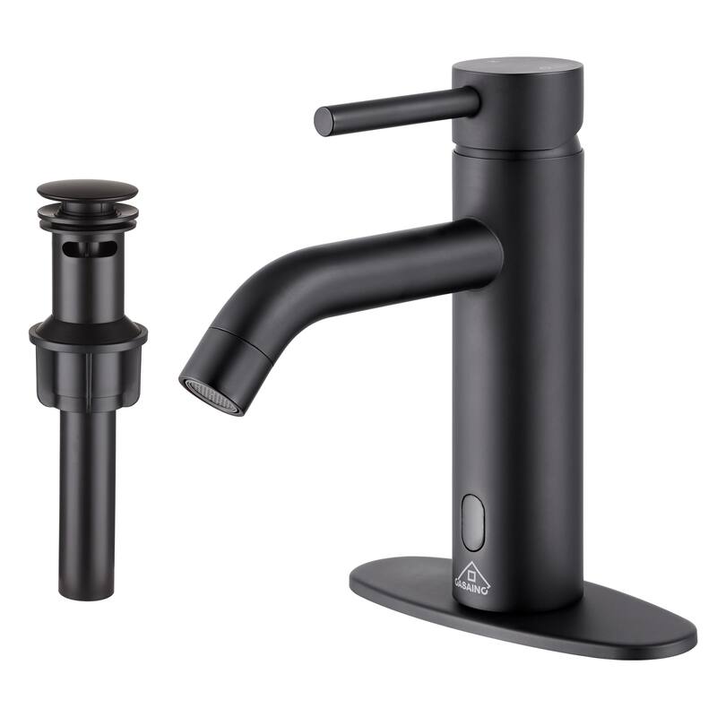 Single Handle Single Hole Bathroom Faucet with Touchless Sensor
