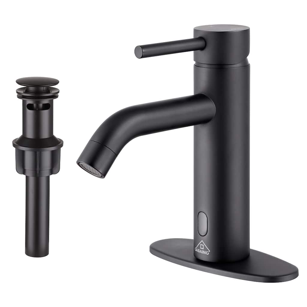 Single Handle Single Hole Bathroom Faucet with Touchless Sensor