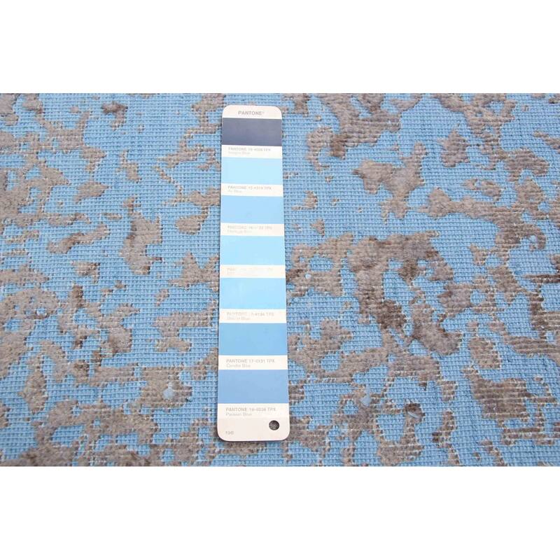 ECARPETGALLERY Hand-knotted Color Transition Sky Blue Wool Rug - 4'2 x 5'3