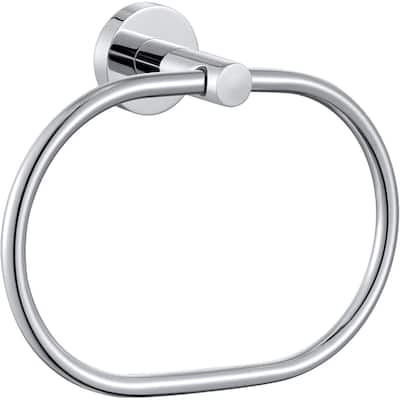 (Chrome) Angle Simple Towel Ring, 304 Stainless Steel Bathroom Rotating Towel Rack