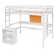 preview thumbnail 6 of 43, Full size Loft Bed with Desk, Writing Board and Drawers Cabinet, White