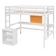 preview thumbnail 5 of 12, Multifunctional Design Loft Bed with Built-in Writing Desk and Shelves, Efficient space, Full size, White
