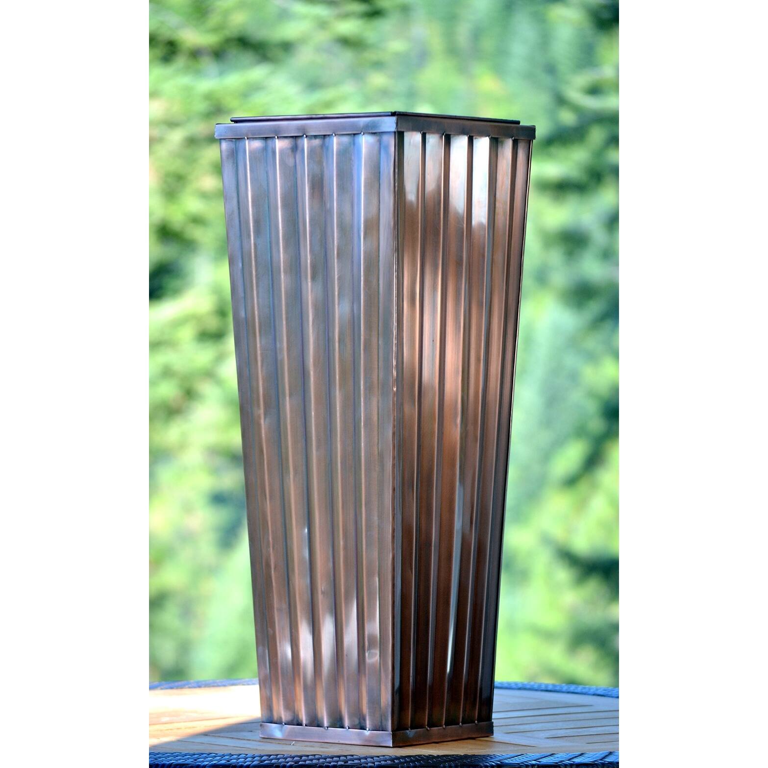 Tall Planter Large Outdoor Copper Antique Flower Pot Indoor Patio Deck