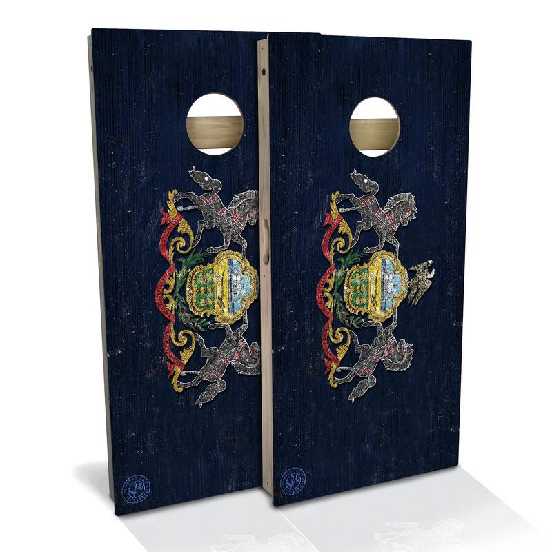 Pennsylvania Flag Outdoor Cornhole Board Set - Backyard 2x4 - NO Accessories