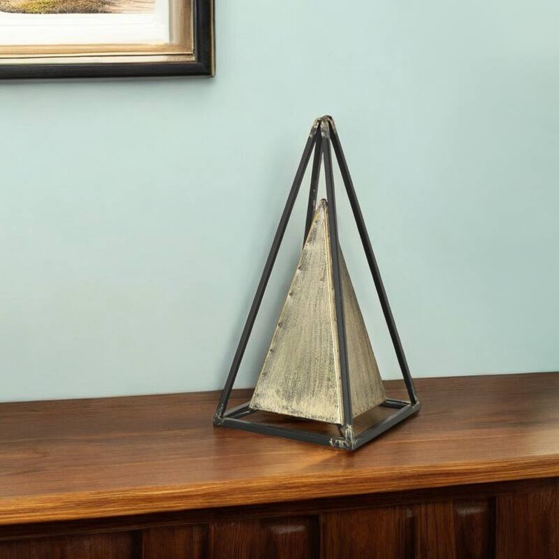 HomeRoots Narrow Metal Triangular Decorative Sculpture - 6' X '12' X '6 - 6' X '12' X '6