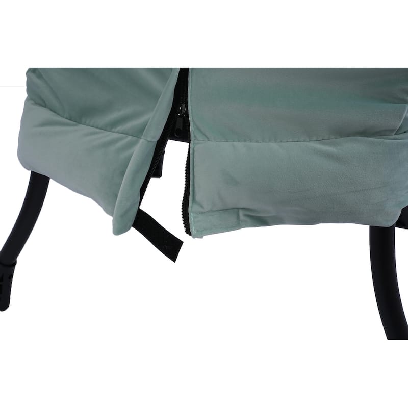 Green 22.35" Upholstered Buttons Tufted Lounge Chair with Side Pocket and Single Steel Frame