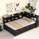 preview thumbnail 3 of 23, Full Bed with L-shaped Bookcases for bedroom, Drawers