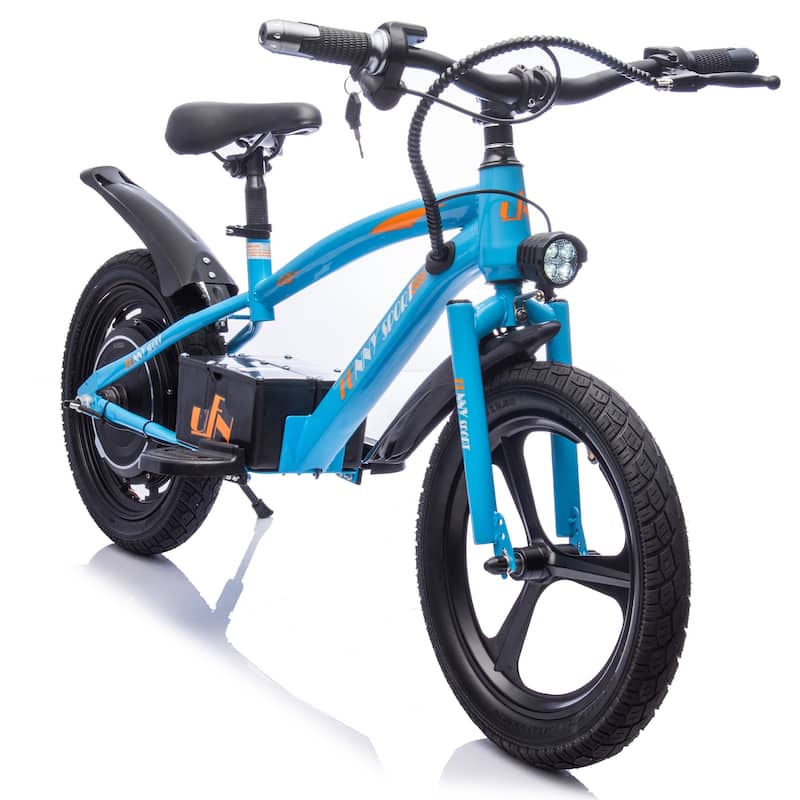 24V Kids Ride On Electric Dirt Bike,300W Super Power Motor,16in Wheels,Adjustable Seat Height,Hand-Operated Brakes