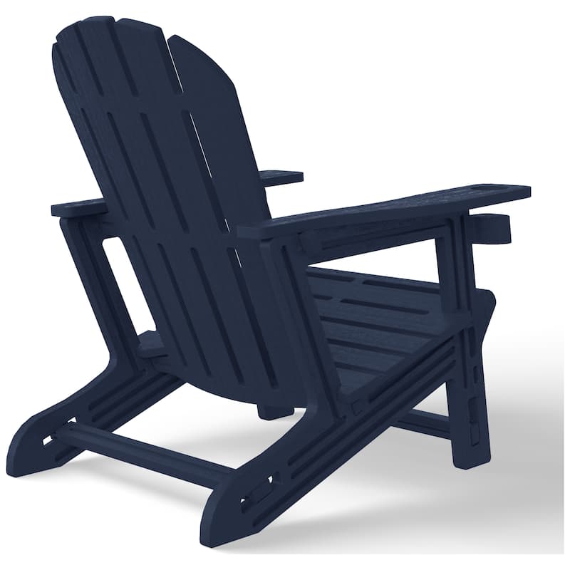 Polytrends Coastline Outdoor Poly Adirondack Chair with Cup Holder (Set of 2)