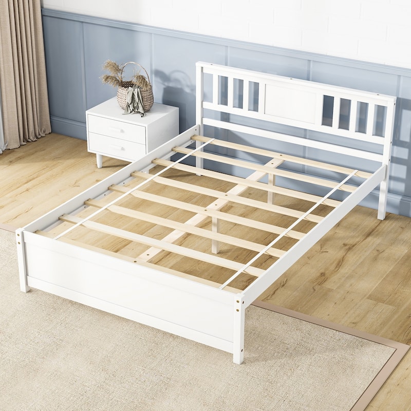 Gymax Twin / Queen / Full Size Bed Frame w/ Headboard Wood Slat