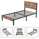 preview thumbnail 3 of 28, VECELO Twin Size Kids Bed Frames Set with Headboard and Footboard 2-Pack Wooden Rail Headboard Kids Bed