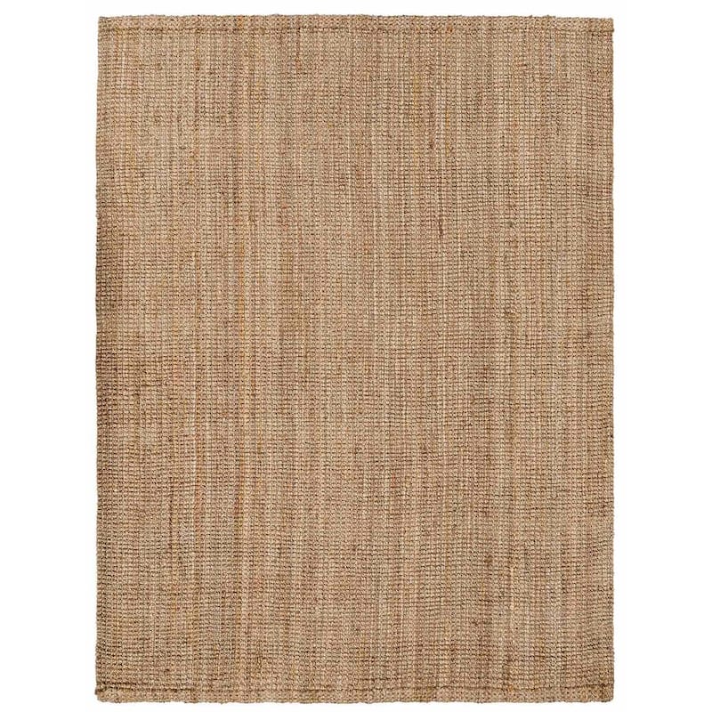 Hauteloom Jute Rug Collection - Natural Fiber Jute Farmhouse Area Rug - 4' x 6' - Faded Driftwood, Dark Brown / Ambel