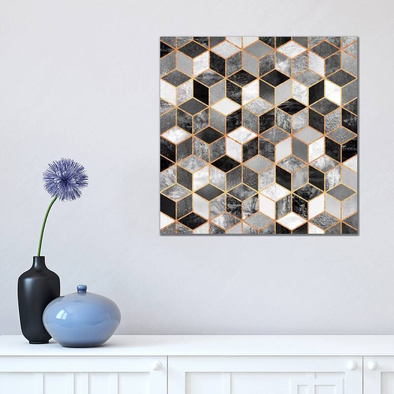 iCanvas "Black And White Cubes" by Elisabeth Fredriksson Canvas Print - 18x18x1.5