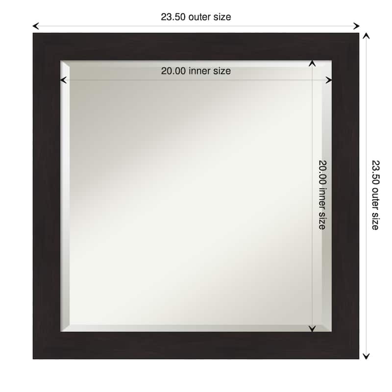 Beveled Wall Mirror - Furniture Espresso Narrow Frame - Furniture Espresso Narrow - 23.5 x 23.5-inch