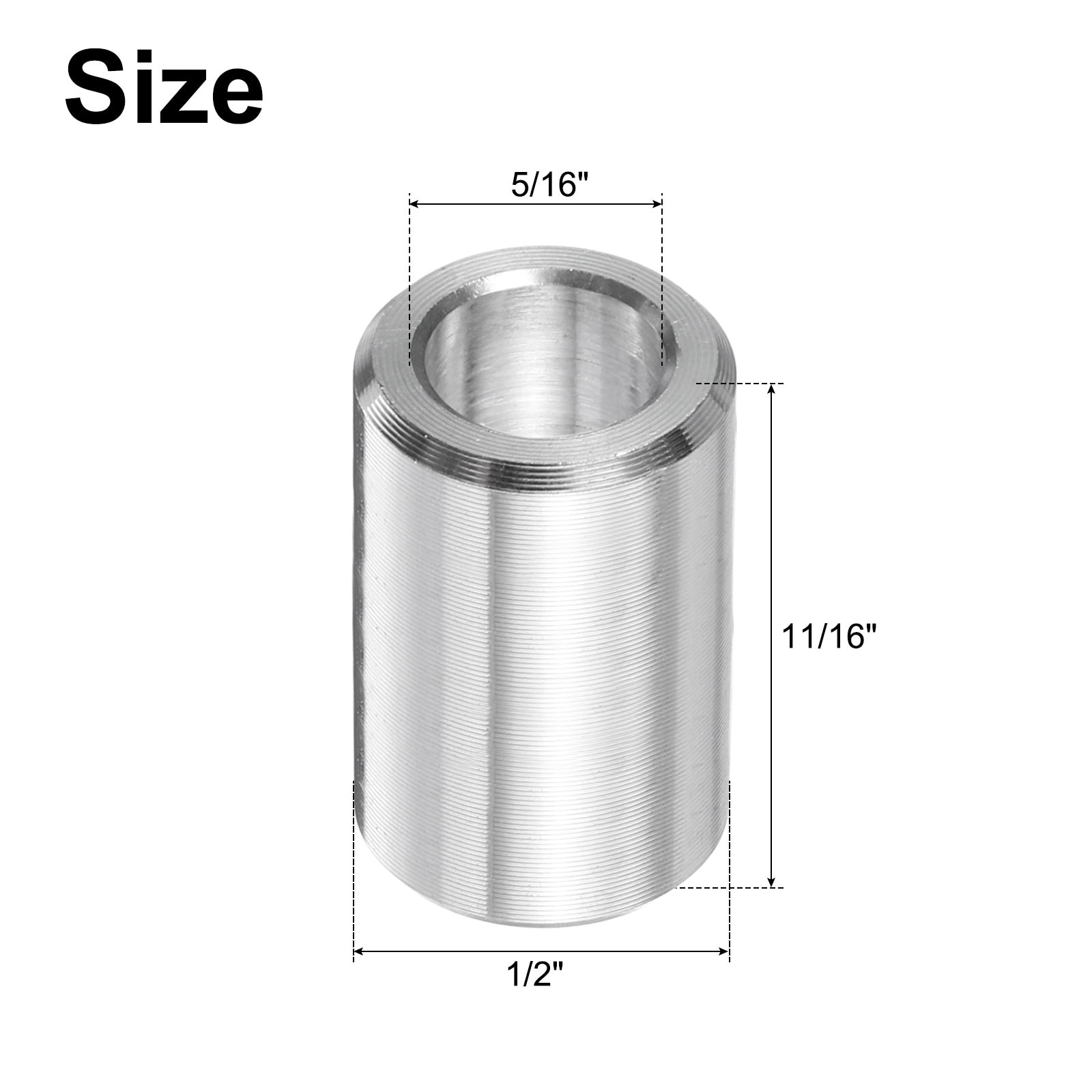 Stainless Steel Spacer Screw Bushing Plain Finish Round Metal Spacer for Screw Bolts and Rods - Silver