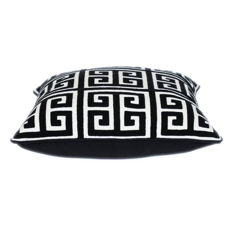 Interlocking Square Throw Pillow - 20" - Black and White