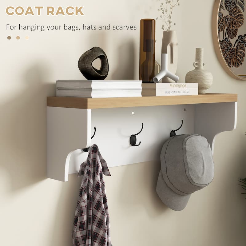 Modern Coat Rack and Shoe Bench, 9 Pair Shoe Storage, Space-Saving Hall Tree for Entryway, Hallway, or Mudroom Organizer