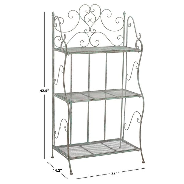 SAFAVIEH Outdoor Living Torus Victorian Iron 3Tier Shelf 22.0" W x