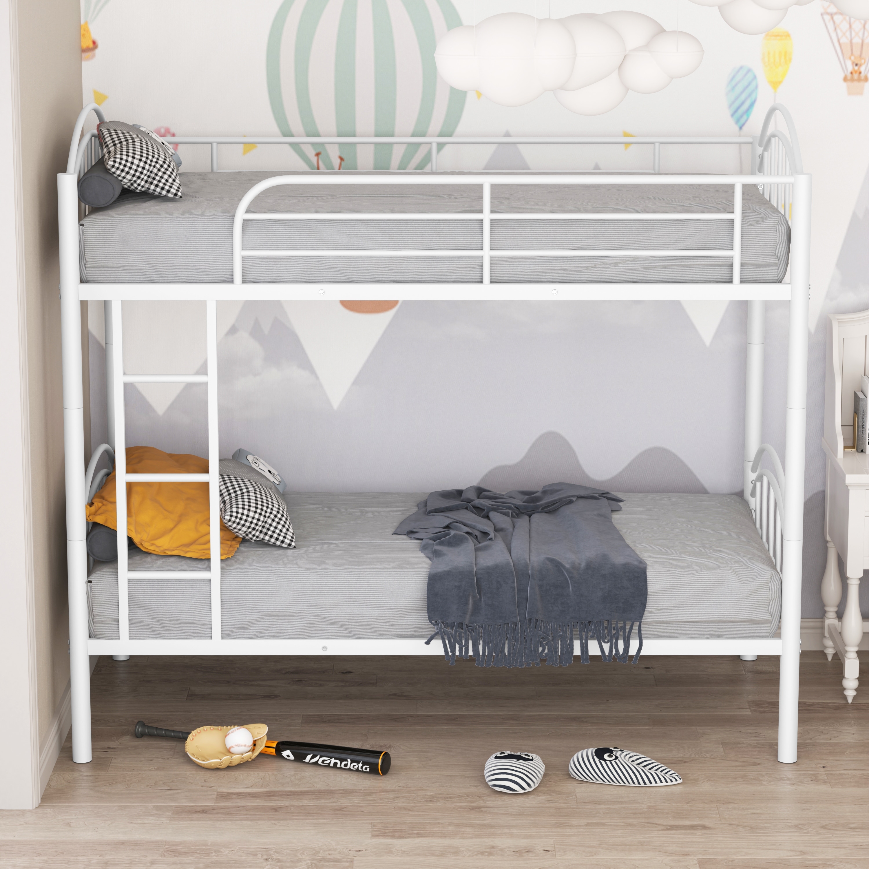 White bunk beds that separate discount