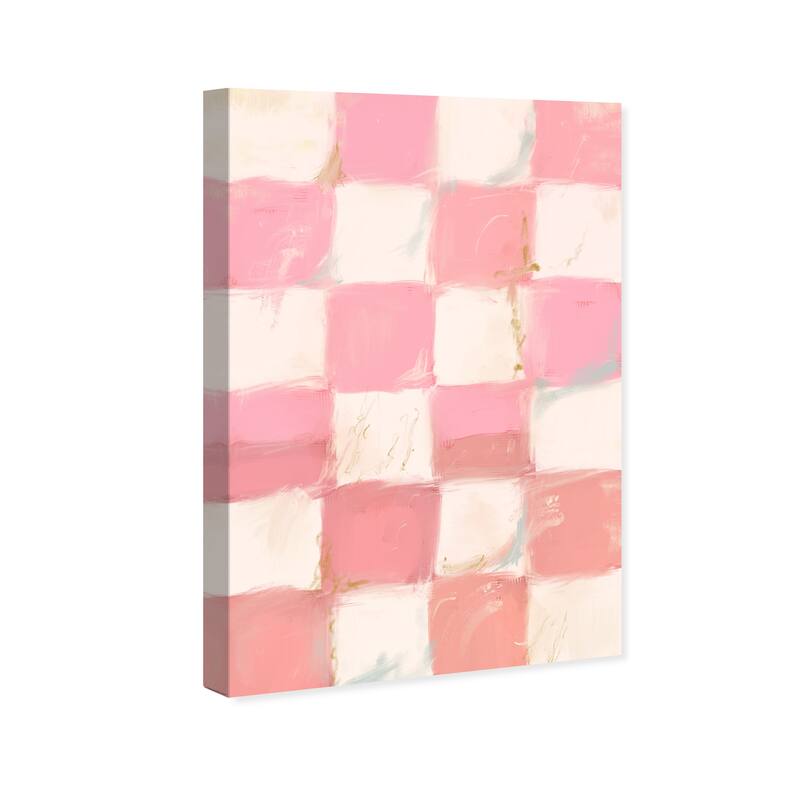 Wynwood Studio Canvas Education and Office Little Squares II Pink and Modern & Contemporary Wall Art Canvas Print
